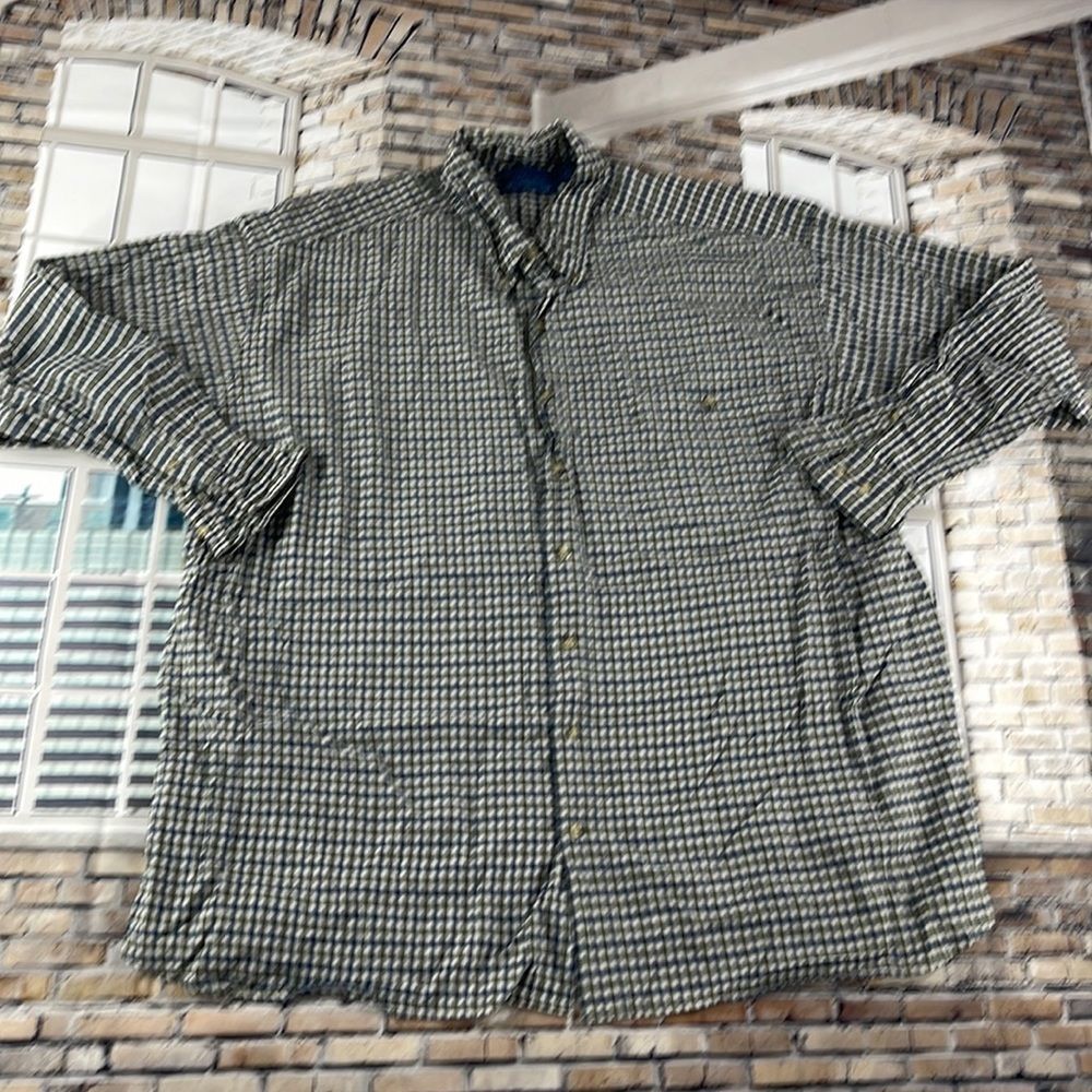 Men’s Pier Connection Multicolored Cotton Long Sleeve Button Up Shirt (3X) E10